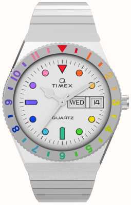 Timex Women's Q Rainbow White Dial / Stainless Steel Bracelet TW2V66000