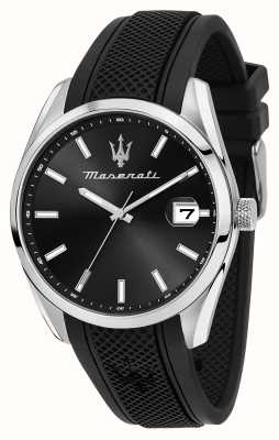 Maserati Men's Attrazione (43mm) Black Dial / Black Silicone Strap R8851151004