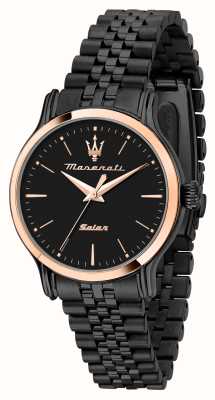 Maserati Women's Epoca Solar (34mm) Black Dial / Black Stainless Steel Bracelet R8853118518