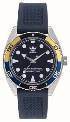 Adidas EDITION TWO Blue Dial Navy Blue Silicone Strap AOFH23006