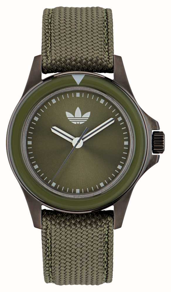 Adidas EXPRESSION ONE Green Dial Green Nylon Fabric Strap