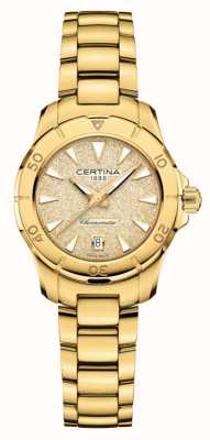 Certina DS Action Chronometer Gold Glitter Dial / Gold Stainless Steel Bracelet C0329513336100