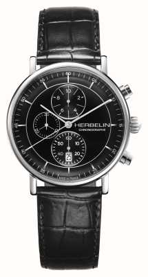 Herbelin Inspiration Chronograph (40mm) Black Dial / Black Leather 35647AP14