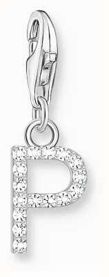Thomas Sabo Charm Pendant Letter P With White Stones Sterling Silver 1953-051-14
