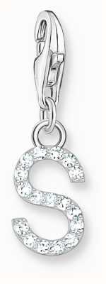 Thomas Sabo Charm Pendant Letter S With White Stones Sterling Silver 1956-051-14
