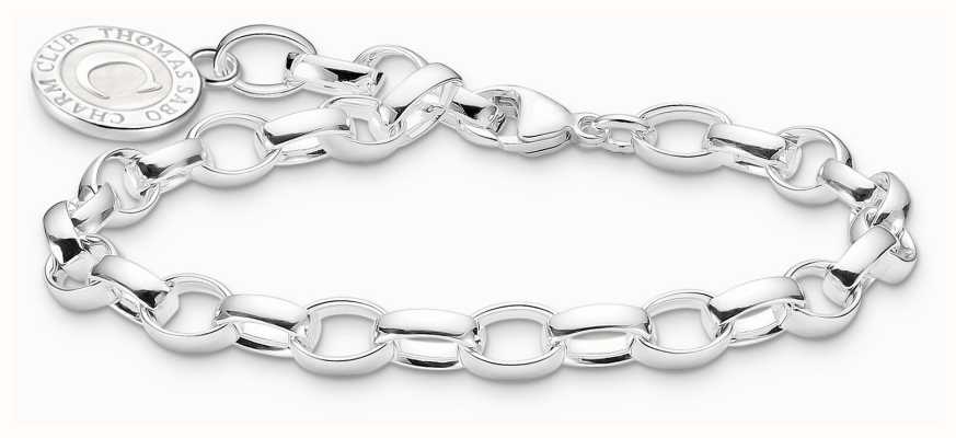 Thomas Sabo Charm Bracelet With Shimmering White Cold Enamel Sterling Silver 17cm X0285-007-21-L17