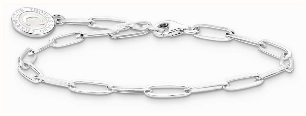 Thomas Sabo Charm Bracelet With Shimmering White Cold Enamel Sterling Silver 19cm X0286-007-21-L19