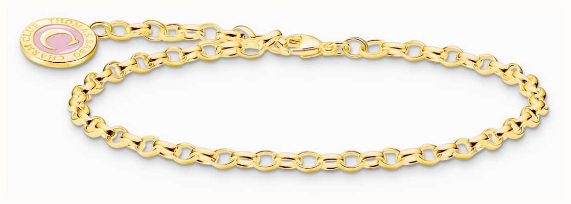 Thomas Sabo Charm Bracelet With Pink Cold Enamel Gold Plated 15cm X2088-427-39-L15