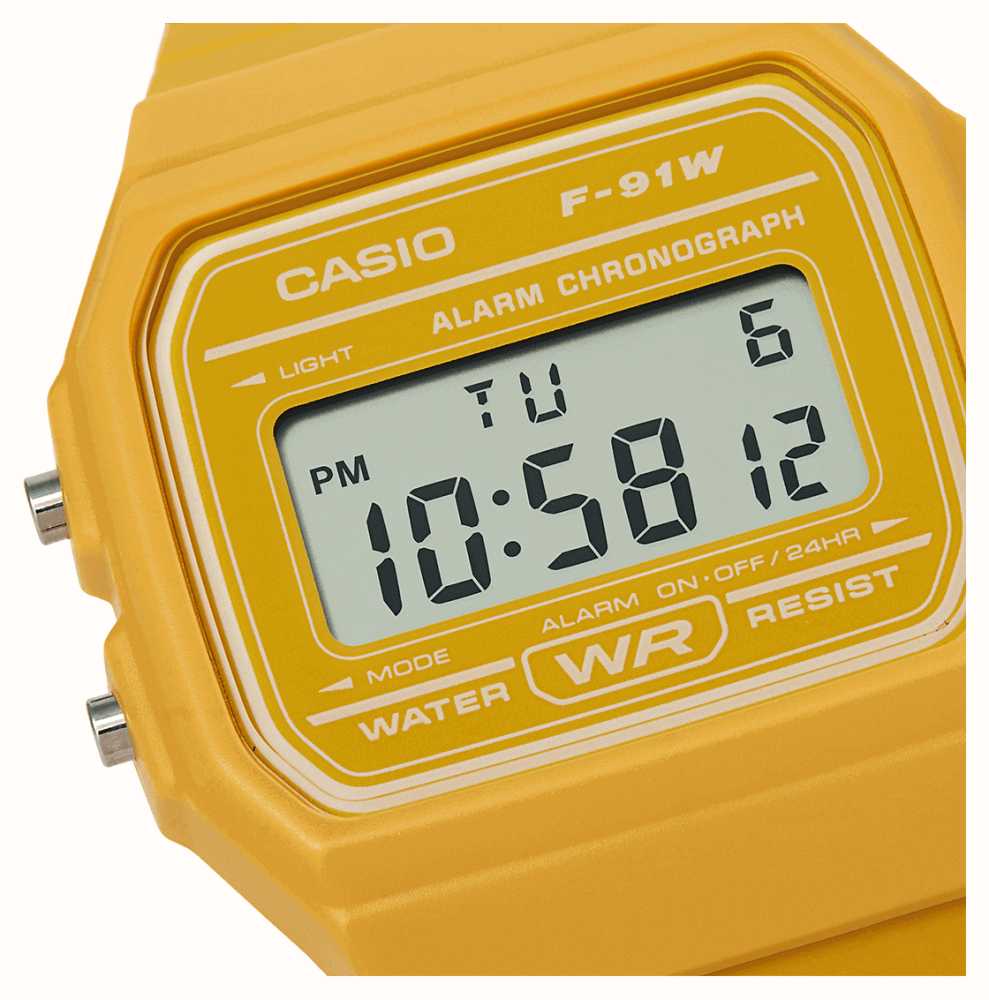 Yellow F-91W Casio Watch Retro Version  Vintage Alarm Chrono Watch –  Vintage Radar