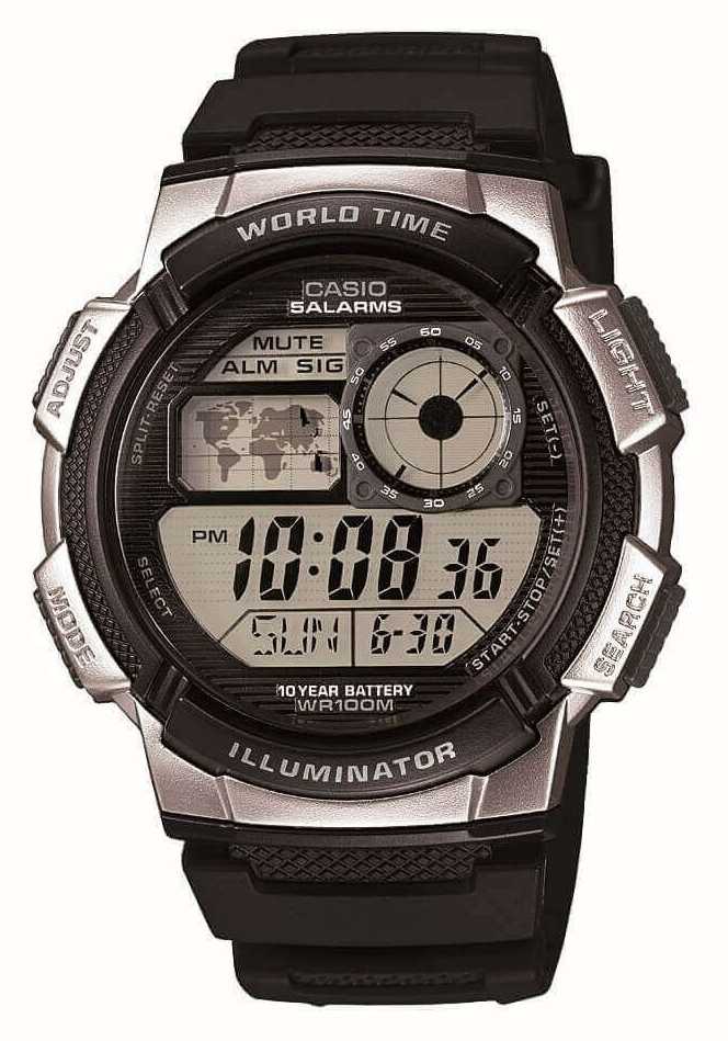 Auckland kontanter egoisme Casio World Time Digital Dial / Black Resin Strap AE-1000W-1A2VEF - First  Class Watches™ USA