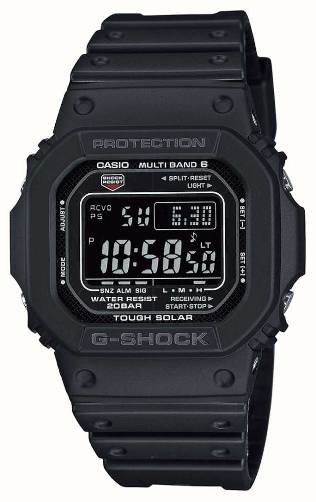 Tough Watches™ First / Casio Class Solar Black G-Shock Digital Resin GW-M5610U-1BER Dial USA Strap -