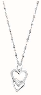 ChloBo Delicate Cube Interlocking Love Heart Necklace Sterling Silver SNDC572