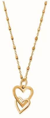 ChloBo Interlocking Love Heart Necklace Gold Plated GNDC1069
