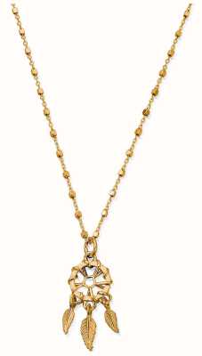 ChloBo Delicate Cube Chain Dream Catcher Necklace Gold Plated GNDC3291