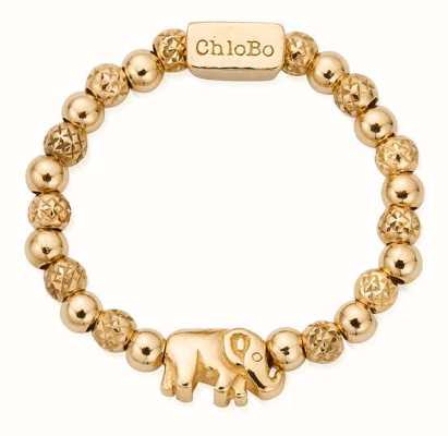 ChloBo Lucky Elephant Ring Gold Plated Size Small GR14039