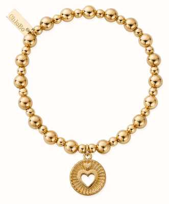 ChloBo Mini Small Ball Guiding Heart Bracelet Gold Plated GBMSB3221