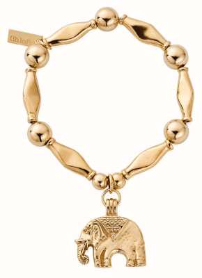 ChloBo Chunky Elephant Charm Gold Plated Bracelet GBCHU431