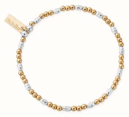 ChloBo Gold and Silver Mixed Metal Dainty Sparkle Bracelet GMBDSP
