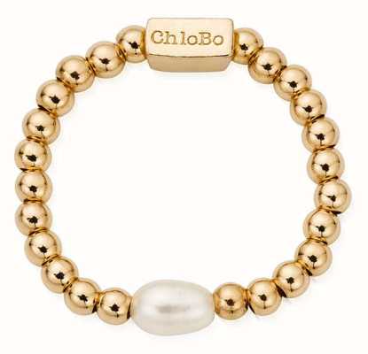 ChloBo Mini Pearl Ring (Large) - Gold Plated GR3RP