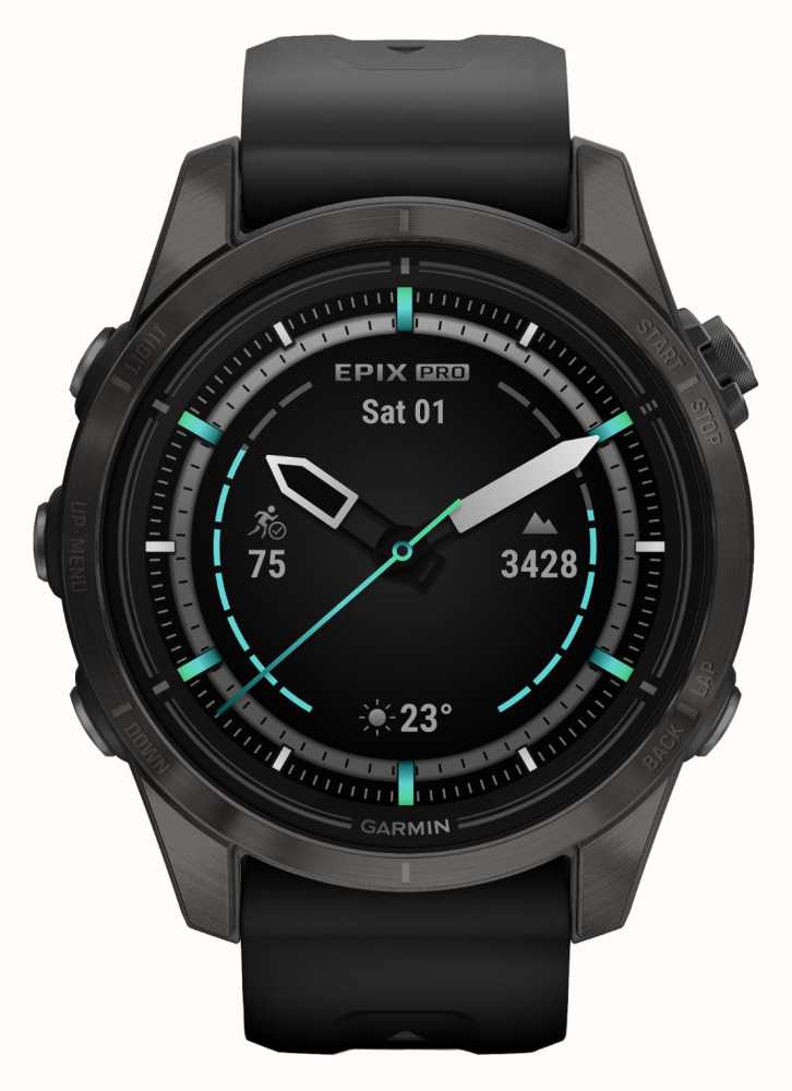 Garmin EPIX PRO Gen 2 (42mm) Sapphire Carbon Grey DLC Titanium Black Band  010-02802-15 - First Class Watches™ USA