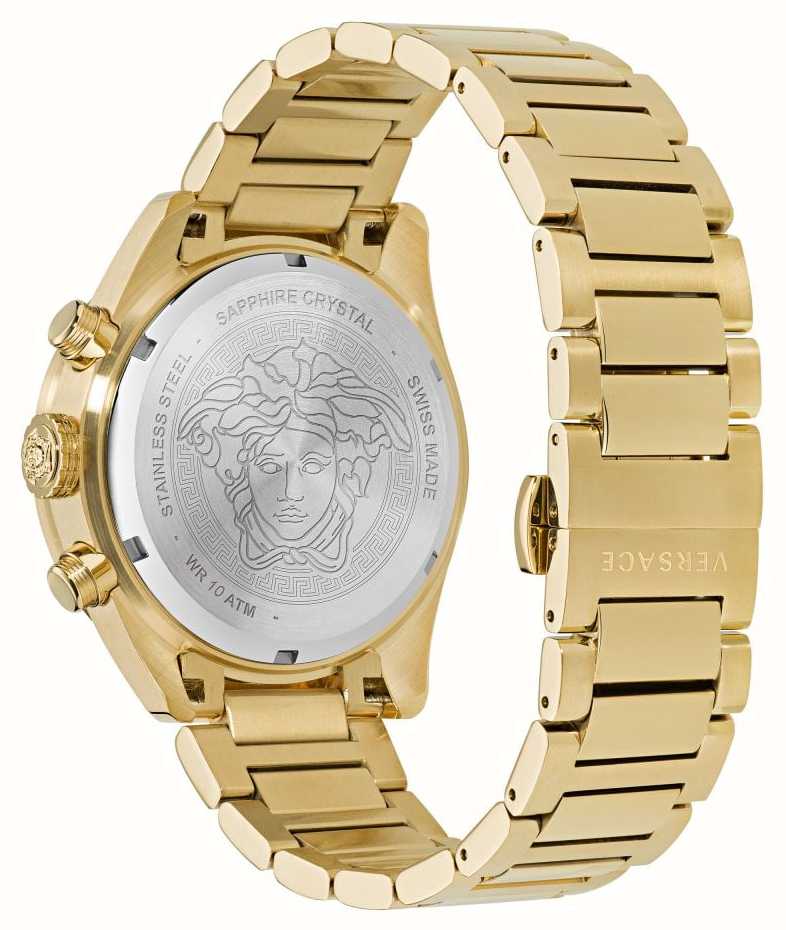 Versace GRECA DOME CHRONO Gold - USA / Steel Black (43mm) Class Dial First Watches™ VE6K00523 Stainless PVD
