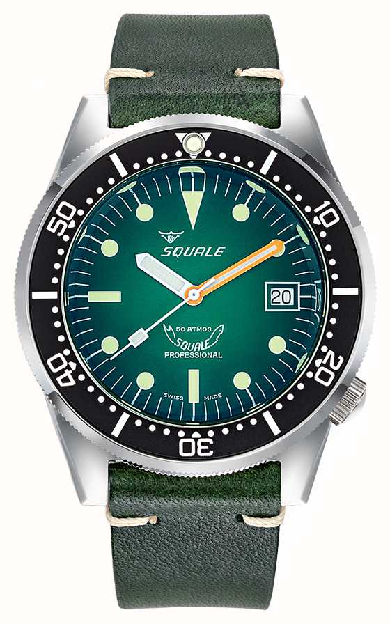 Squale 1521 Green Ray (42mm) Smoky Green Dial / Green Italian