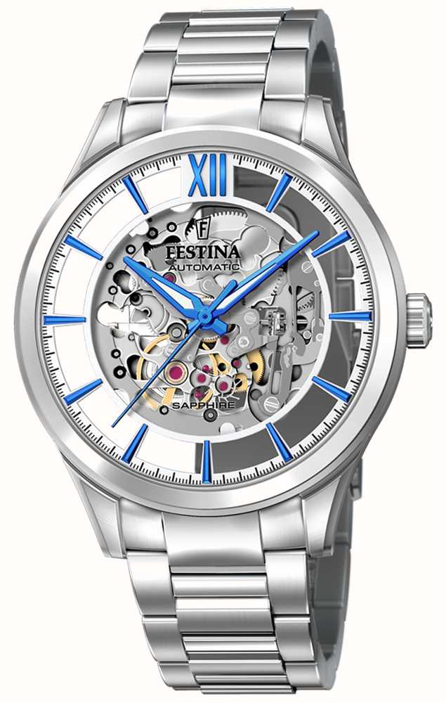 Festina Men's Automatic Skeleton Dial / Stainless Steel Bracelet F20630/2 -  First Class Watches™ USA