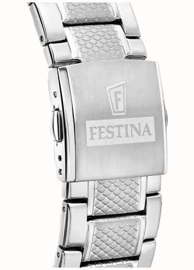 Festina Men\'s Chronograph (44.5mm) USA Steel - Class Bracelet Dial Green / Stainless F20668/3 Watches™ First