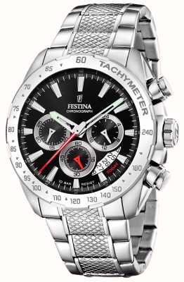 Festina Men\'s Chronograph | F20542/6 First Brown | USA Dial Black Class Strap - Leather Watches™