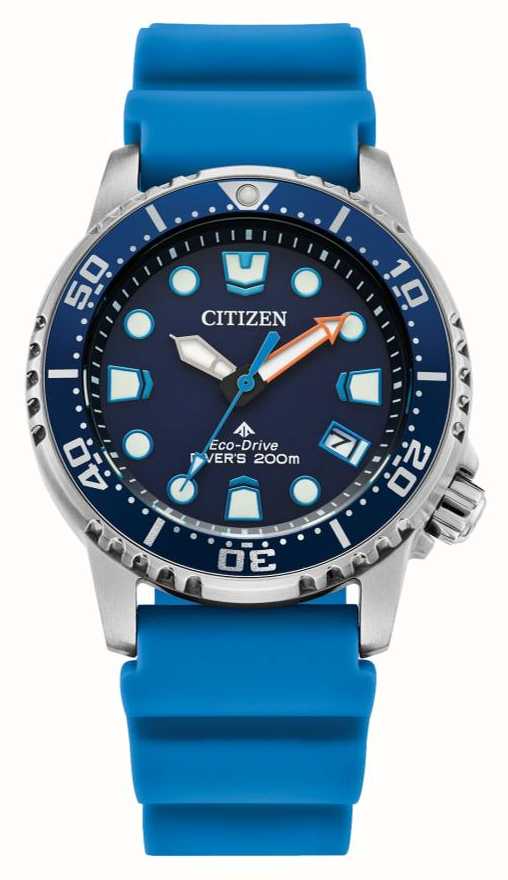 Class USA Promaster (36.5mm) Watches™ Strap Dial Eco-Drive Polyurethane - Blue Blue Citizen Diver / First EO2028-06L