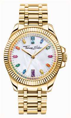 Thomas Sabo Women's Divine Rainbow (33mm) Mother-of-Pearl Dial / Gold Stainless Steel Bracelet WA0395-264-207-33