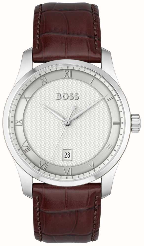 BOSS Principle (41mm) Silver Dial / Brown Leather Strap 1514114 - First  Class Watches™ USA