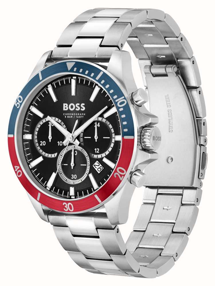USA - / First Steel (45mm) BOSS Class Black 1514108 Stainless Dial Bracelet Troper Watches™
