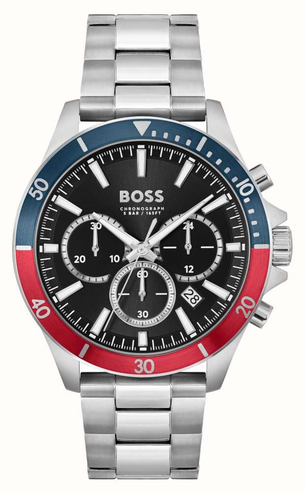 BOSS Troper (45mm) Black Dial Stainless USA Steel - Watches™ 1514108 / Class First Bracelet