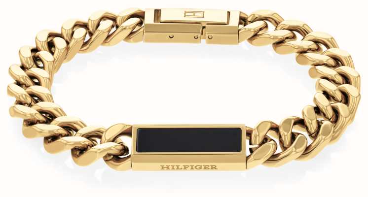 Tommy Hilfiger Men's Semi Precious On Metal Bracelet Gold Tone Stainless Steel 2790539