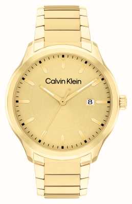 Calvin Klein USA First 25200363 / (44mm) Leather - Men\'s Strap Brown Watches™ Impact Class Green Dial