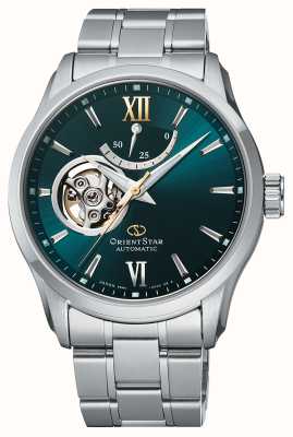 Orient Star Contemporary Open Heart Mechanical (39mm) Turquoise Dial / Stainless Steel RE-AT0002E00B