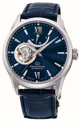 Orient Star Contemporary Open Heart Mechanical (39mm) Blue Dial / Blue Leather RE-AT0006L00B