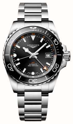 LONGINES HydroConquest GMT (41mm) Sunray Black Dial / Stainless Steel Bracelet L37904566