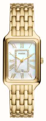 Fossil Women's Raquel | White Rectangular Dial | Two Tone Bracelet