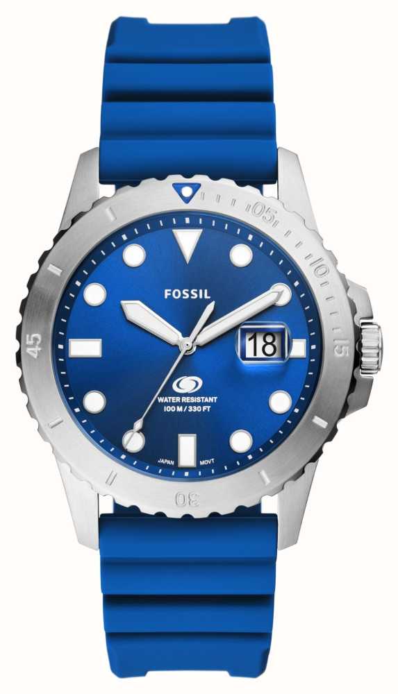Fossil Blue Dive (42mm) Blue Dial / Blue Silicone Strap FS5998