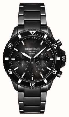 - Dial | Strap Fabric Armani Black Chronograph | AR11453 Watches™ Black Class Emporio First USA Men\'s