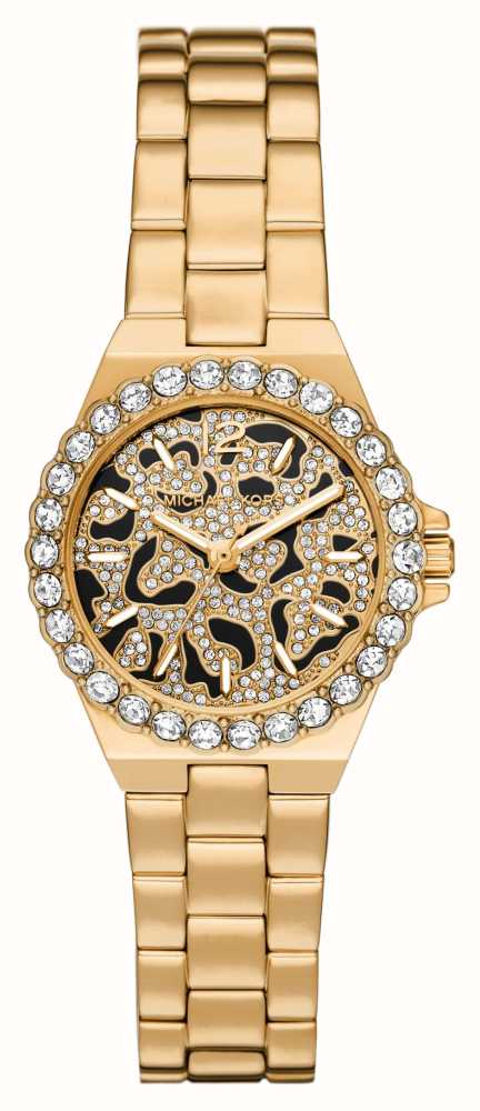 MK7394 Watches™ First Michael - Lennox Dial Kors Crystal / And Class Gold-Tone Steel Gold Black (30mm) USA Stainless