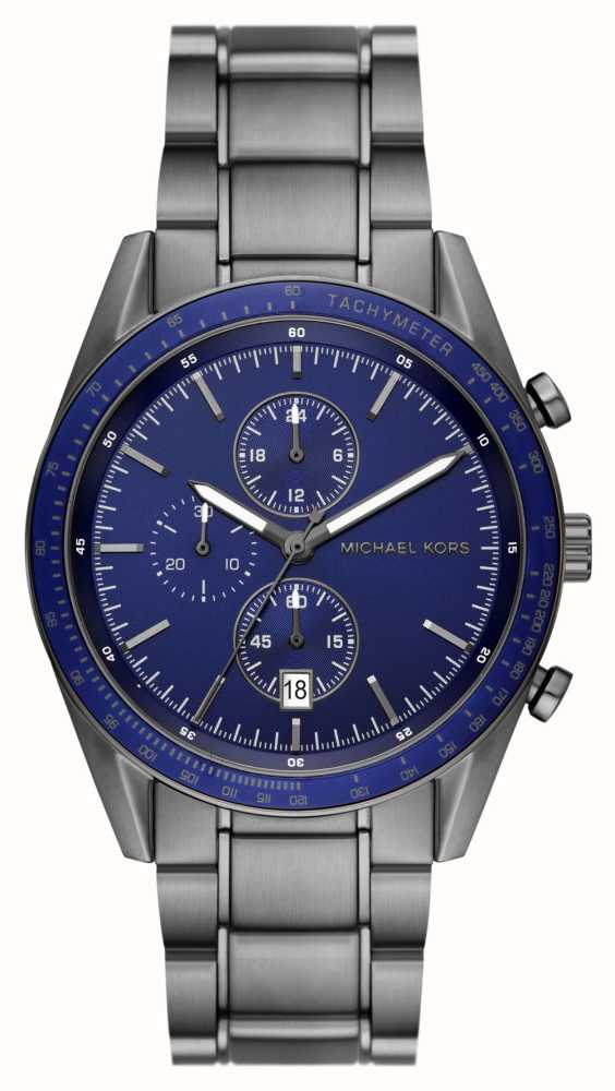 Michael Kors Accelerator (42mm) Dial - Gunmetal Class Watches™ Stainless USA Steel Chronograph / Blue MK9111 First