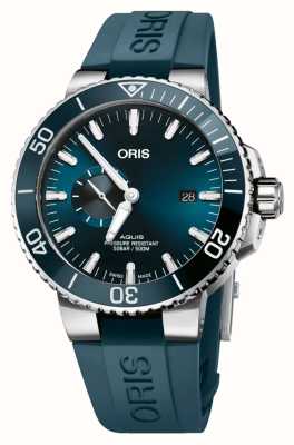 ORIS Aquis Small-Second Date Automatic (45.5mm) Blue Dial / Blue Rubber Strap 01 743 7733 4155-07 4 24 69EB