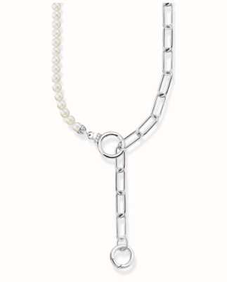 Thomas Sabo Freshwater Pearls And White Zirconia Silver Necklace KE2193-167-14-L47V