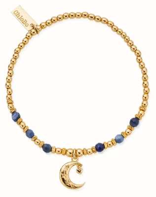 ChloBo Phases of the Goddess LOVE BY THE MOON Sodalite Bracelet - Gold Plated GBSFR3347