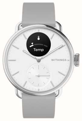 Withings ScanWatch 2 - Hybrid Smartwatch with ECG (38mm) White Hybrid Dial / Grey Silicone HWA10-MODEL 2-ALL-INT