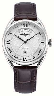 Rotary Men's Traditional Canterbury (38mm) Silver Dial / Brown Leather Strap GS05530/21