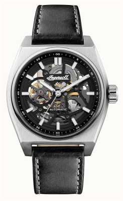 Ingersoll The Vert Automatic (43mm) Black Skeleton Dial / Black Leather Strap I14301